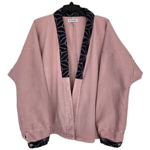 Kiriko Made Noragi Jacket Dusty Rose Japanese Cotton Workwear